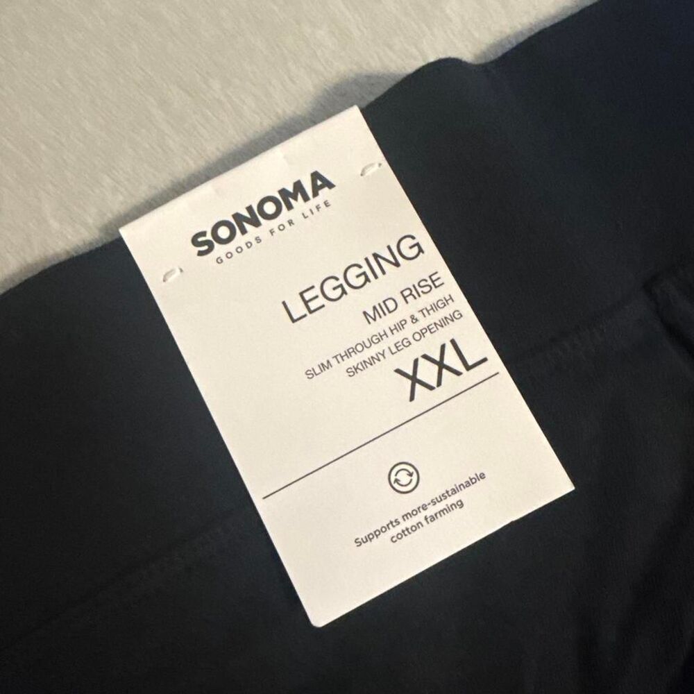NWT Sonoma Black Mid Rise Leggings XXL